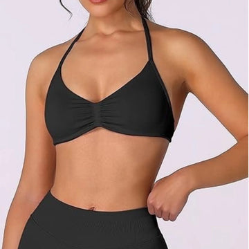 Summer Women Sports Bra with Logo Sexy Exposed Suspender Chest Cushion Suspender Gym Sports Yoga Suspender Bra