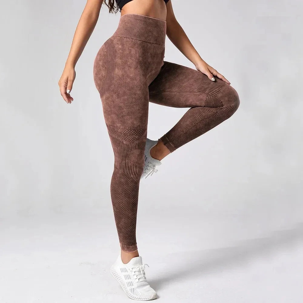 2023 Women Leggings Washing Yoga pants Bubble Butt Push Up Fitness Legging High Waist Scrunch Tight Mujer Gym Seamless Legging - OneLoveCanada