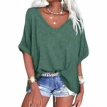 Women's Casual Tops SMS T-shirt 2025 Summer New Loose T Shirt Top For Women Topy Z Krótkim Rękawem Футболка Женская Хлопок - OneLoveCanada