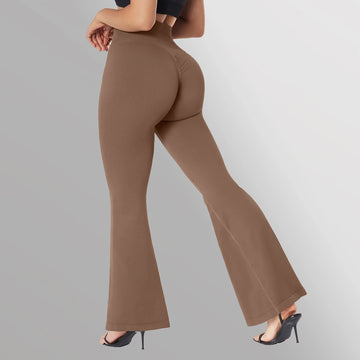 Women Wide-leg Pants Yoga Leggings Tights High Waist Leisure Flared Pants Dance Workout Long Length Flared Leggings Ladies