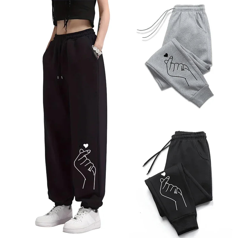 Womens Sweatpants Trend Print Pants Sports Daily Casual Tracksuit Trousers Fitness Jogging Woman Pants Daily Versatile Trousers