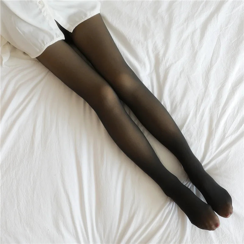 Women Fleece Leggings Sexy Translucent slim Pantyhose Elasticity Winter Warm Legging Thermal Tights Female Woman Pants - OneLoveCanada