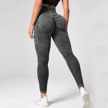 2023 Women Leggings Washing Yoga pants Bubble Butt Push Up Fitness Legging High Waist Scrunch Tight Mujer Gym Seamless Legging - OneLoveCanada
