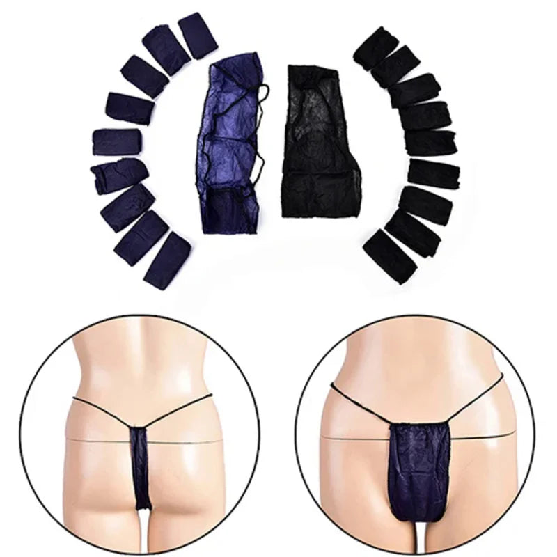 10 Pack Disposable Travel Underwear Women's Breathable T-back G-String Panties - Hygienic & No Show for Trip, Spa, Gym