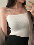 2025 Casual Women Halter Crop Tops Summer Sleeveless Camis Backless Strap Tank Top Slim Solid Short Female Tube Cropped Vest - OneLoveCanada