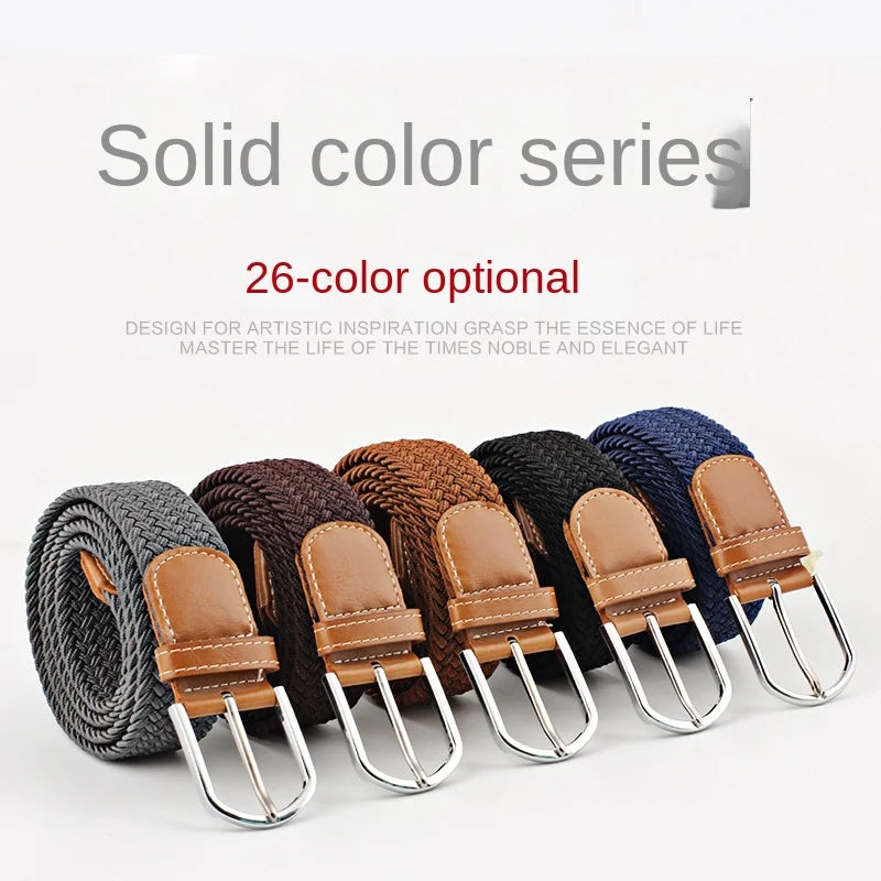 New Unisex Men's Belt Casual Woven Elastic Belt Outdoor Sports Canvas Belt Climbing Work Belt Jeans Suit Pants Belts for Women