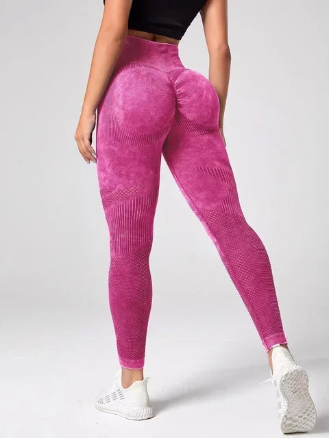 2023 Women Leggings Washing Yoga pants Bubble Butt Push Up Fitness Legging High Waist Scrunch Tight Mujer Gym Seamless Legging - OneLoveCanada