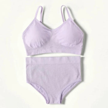 Seamless Underwear Set Women Sports Bra Panties Set High Rise Briefs Push Up Bra Brassiere Female Crop Top Sexy Lingerie Set