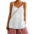 Women Casual T-shirts Loose Fit Women Vest V-neck Sleeveless Women's Summer Tank Tops Lady Solid Color Sling Blouse Top - OneLoveCanada