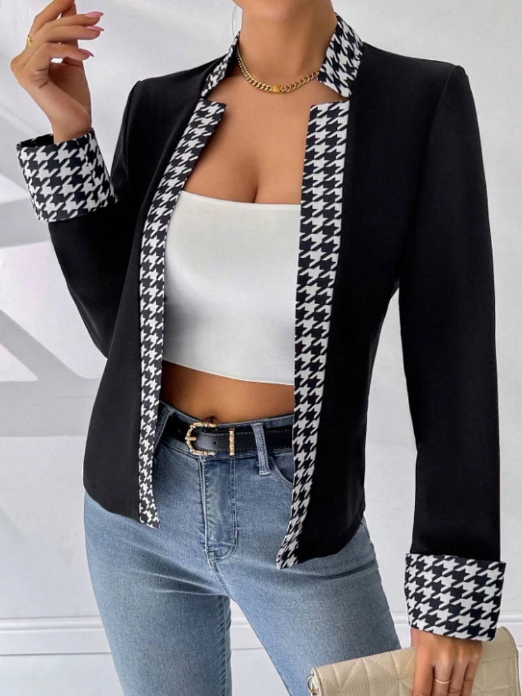 Ladies Elegant Cardigan Style Suit in Casual Style Suitable for Spring and Summer Is Fashionable Office Commuting Outerwear