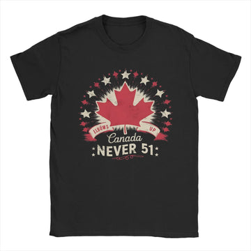 Men's Elbows Up Canada Never 51st State T Shirt  Cotton Tops Hipster Short Sleeve Round Neck Tees Plus Size T-Shirts - OneLoveCanada