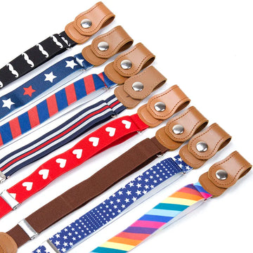 New Child Kids Buckle-Free Elastic Belt No Buckle Stretch Canvas Belt for Boys Girls Adjustable Children Belts for Jeans Pants