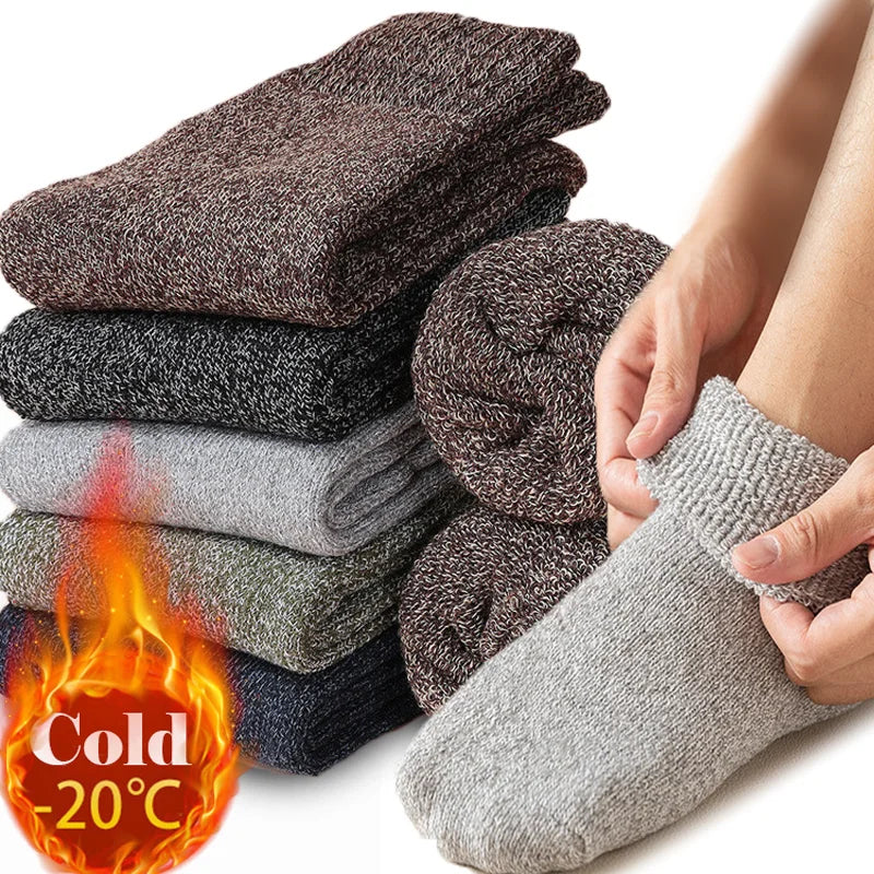 5Pairs Winter Thicken Socks Women Towel Keep Warm Winter Socks Cotton New Year Christmas Gift Russia Socks for Man And Women
