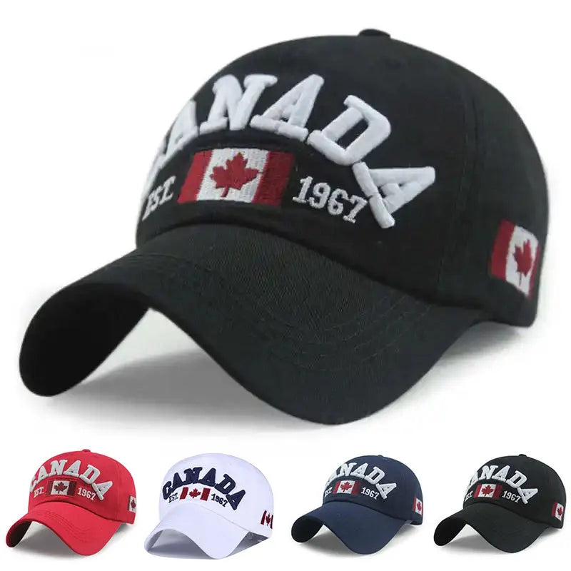 CANADA Embroidered Baseball Hat Maple Leaf 1967 Decorative Outdoor Sunscreen Duck Tongue Hat for Men and Women - OneLoveCanada