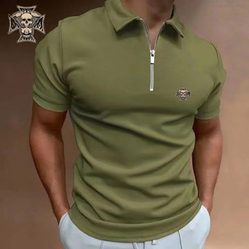 Men's Business Casual Short Sleeve Polo Shirt Fashion Print Comfortable Fit Breathable Fabric Stylish Design