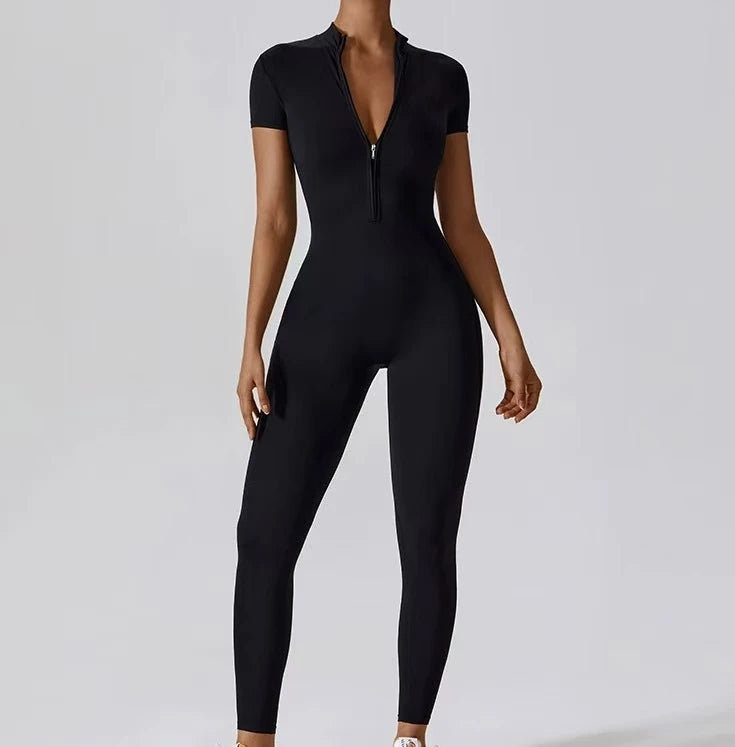2025 New Yoga Set Women Workout Sport Gym Wear Suit High Wais Fitness Female Sportswear One Pieces Black Pink - OneLoveCanada