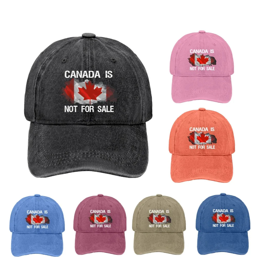Canada Is Not for Sale Hat Retro Letter Embroidery Breathable Baseball Cap Outdoor Sports Trucker Hat for Hiking Fishing Sun Hat - OneLoveCanada