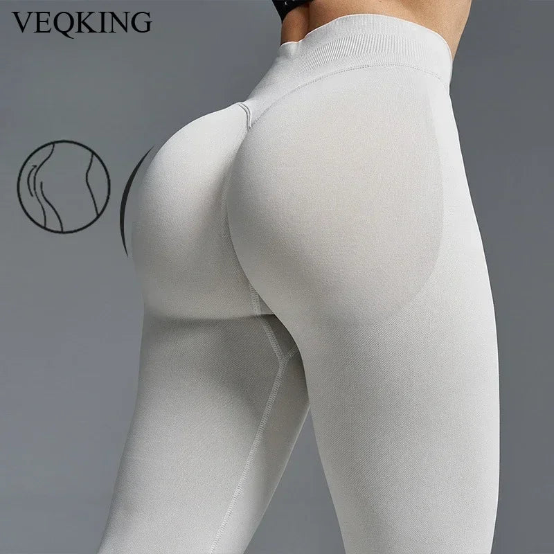 VEQKING Scrunch Butt Women Yoga Pants Seamless Impact Sports Leggings Low Waist Gym Fitness Tights Quick Drying Workout Pants