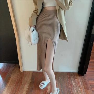 Elegant Elegant Sexy Stit Skirt Women's Slim Fit Slimming Hot Girl Knitted Dress Pure High Waist Temperament Skirt
