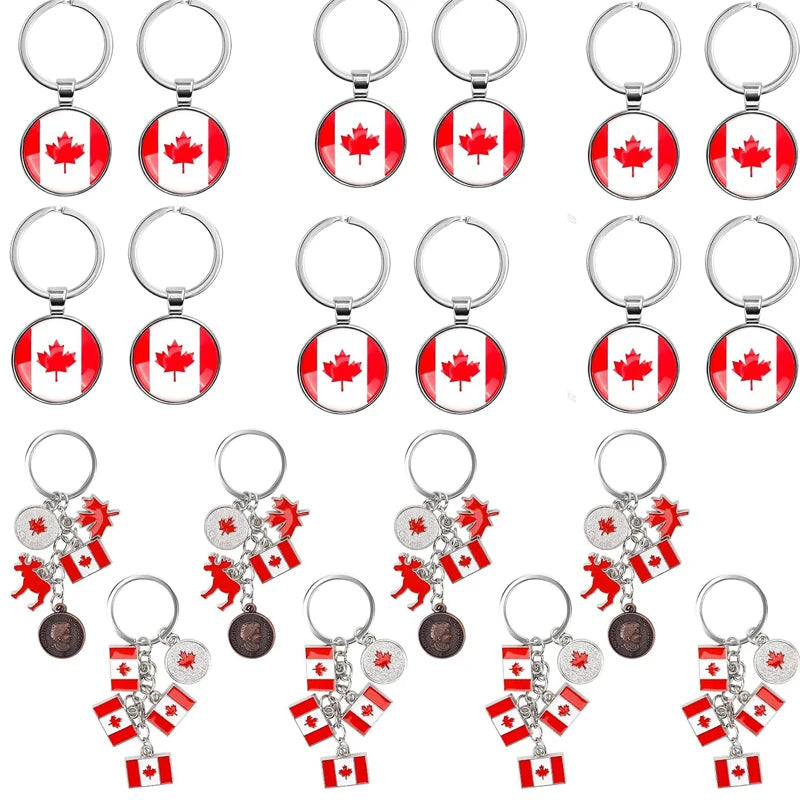 1/3/12PCS Canadian National Flag Keychains, Canada Souvenirs, Decorative Hanging Key Chain Flag Key Ring For Friends Family - OneLoveCanada