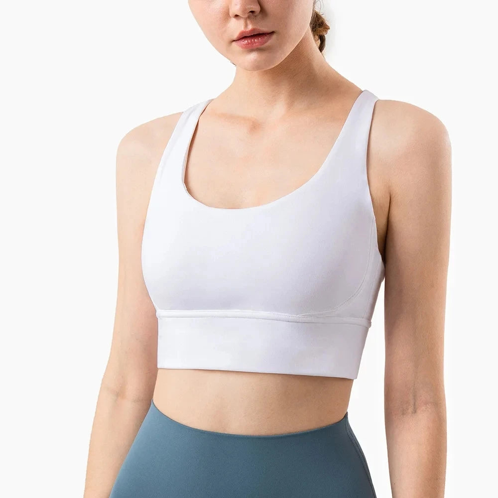 Sports yoga bra, cross back, high-quality running, fitness, cycling, quick drying, breathable gathering, women's bra - OneLoveCanada