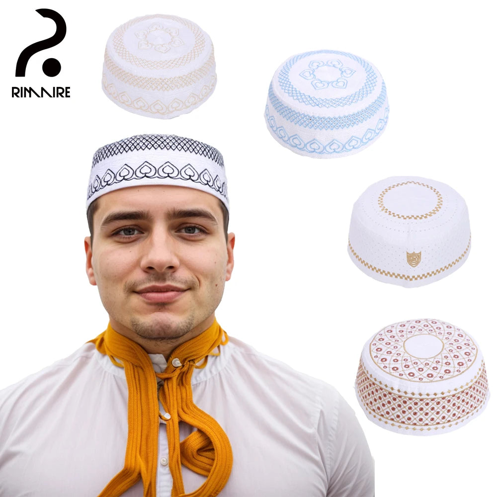 Business Men Yarmulke Classic Islamic Breathable Hats for Men Spring Autumn Multi-Color Muslim Hair Cover Yarmulke Party RIMAIRE