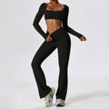Yoga Set 2PCS Seamless Women Sportswear Workout Clothes Athletic Wear Gym Legging Fitness Bra Crop Top Long Sleeve Sports Suits - OneLoveCanada
