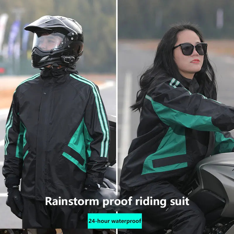 Motorcycle Raincoat Men Women Waterproof Motorcycle Rider Raincoat Suit Moto Raincoat Rain Coat Jacket Pants Biker Rain Set