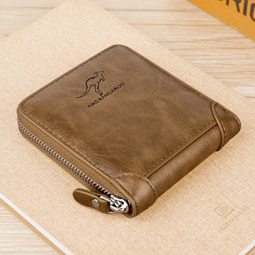 Luxury Designer PU Leather Wallet for Men Zipper RFID Credit Card Holder Wallets Men's Short Purses Coin Bag Business Purse