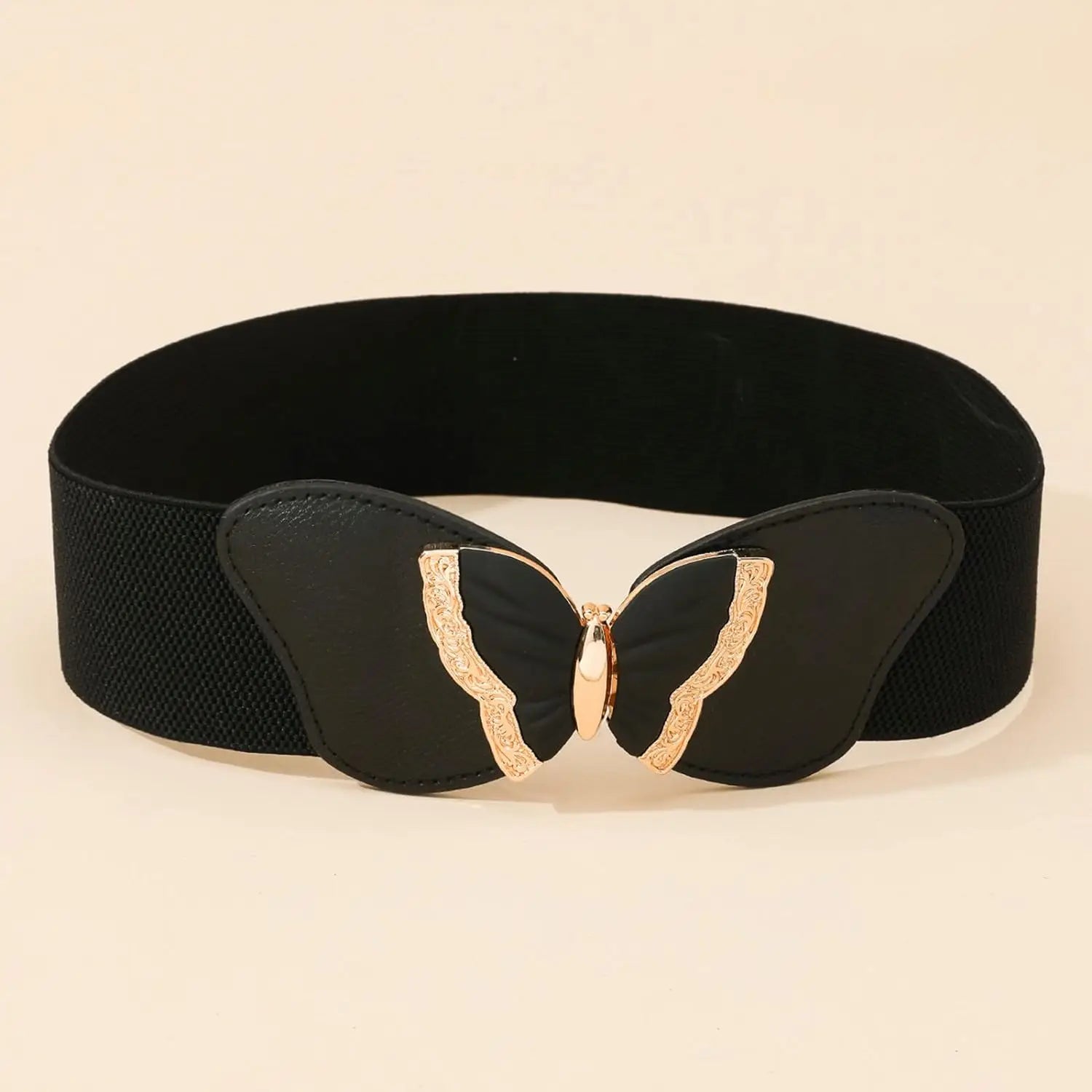 Ladies Fashion Black Wide Belt Decorative Elastic Girdle Heavy Duty Belts