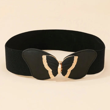Ladies Fashion Black Wide Belt Decorative Elastic Girdle Heavy Duty Belts