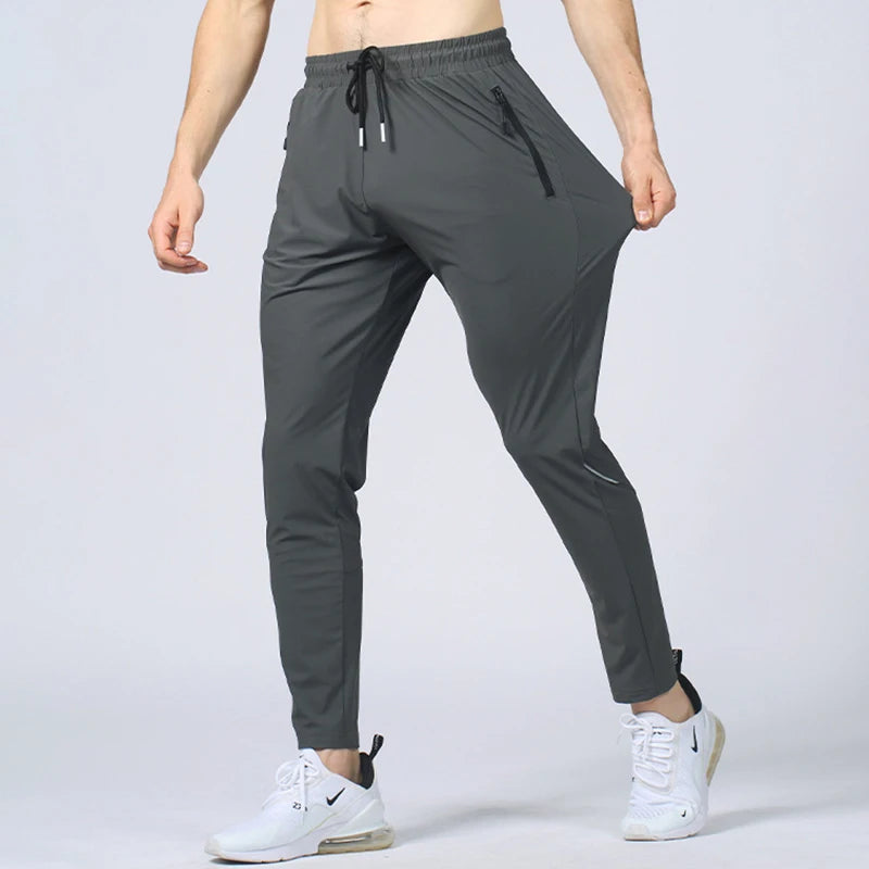 Men Jogging Sweatpants Sportswear Gym Fitness Trousers Ice Silk Male Joggers Training Athletic Tracksuit Sport Running Pants Men