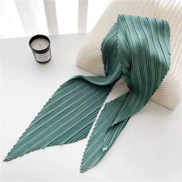 Luxury Silk Shawl Square Scarfs For Women Fashion Pleated Scarf Muslim Hijab Wraps Female Neckerchief Lady Crinkled Hair Scarf