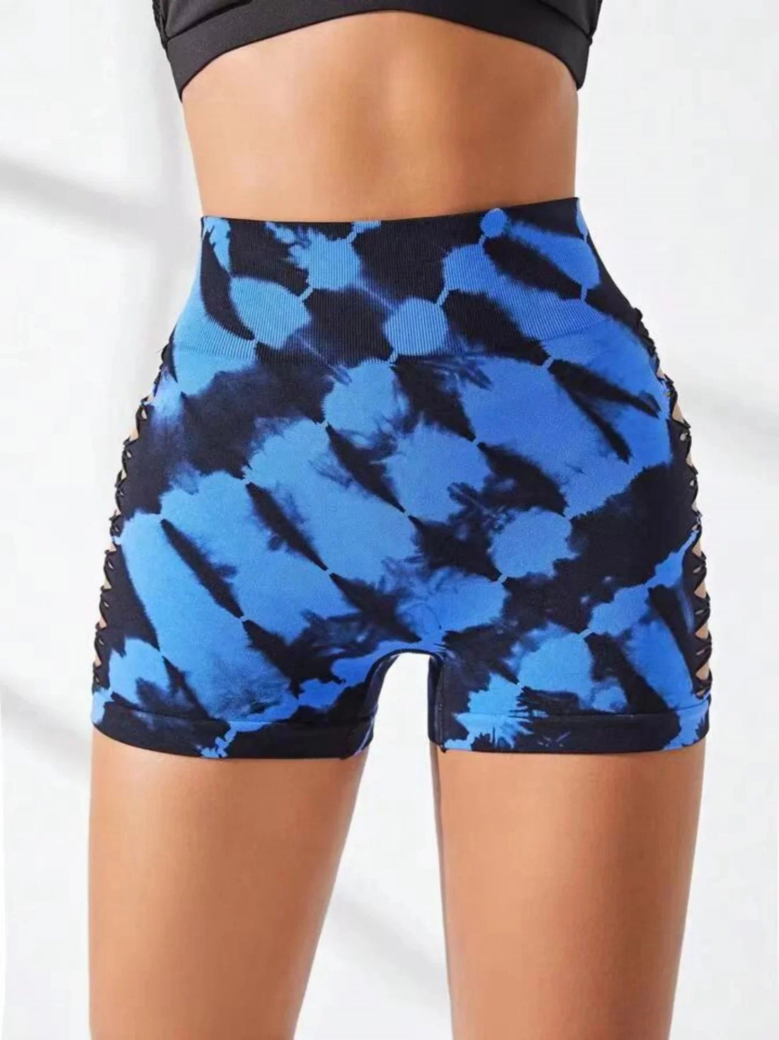 Seamless high waisted and buttocks lifted tie dyed side hollowed out yoga pants - OneLoveCanada