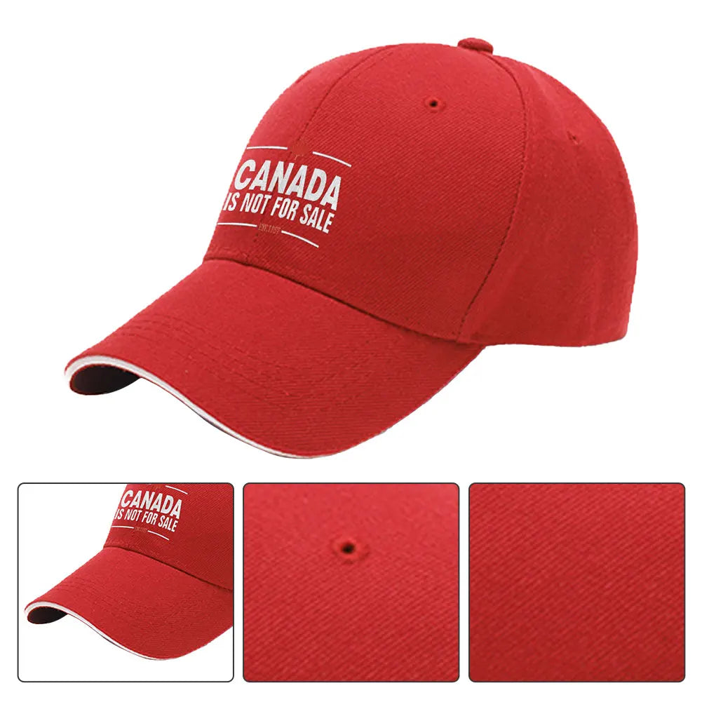 Canada Not For Sale Baseball Cap Adjustable Red Hat with Maple Leaf Embroidery for Outdoor Activities & Casual Wear Snapback Cap - OneLoveCanada