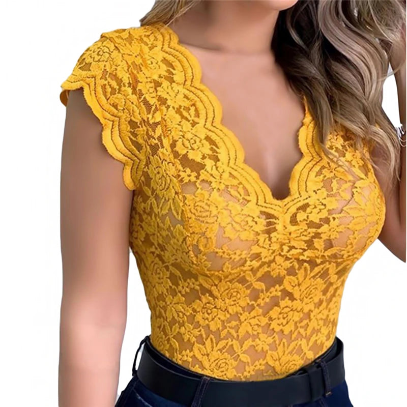 Women Tops Summer Sexy Lace Crochet Cardigan Casual Solid Color Trend Lace Hollow Out Top For Ladies - OneLoveCanada