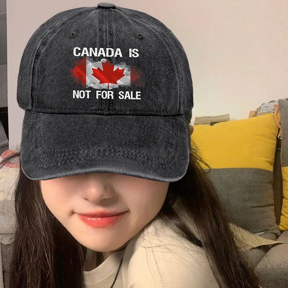 Canada Is Not for Sale Hat Retro Letter Embroidery Breathable Baseball Cap Outdoor Sports Trucker Hat for Hiking Fishing Sun Hat - OneLoveCanada