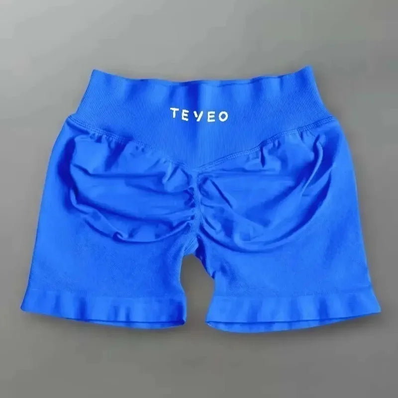 TEYEO Fashion Summer Women's Yoga Shorts Sports Running Breathable Comfortable High Waist Seamless Quick Drying Yoga Shorts - OneLoveCanada