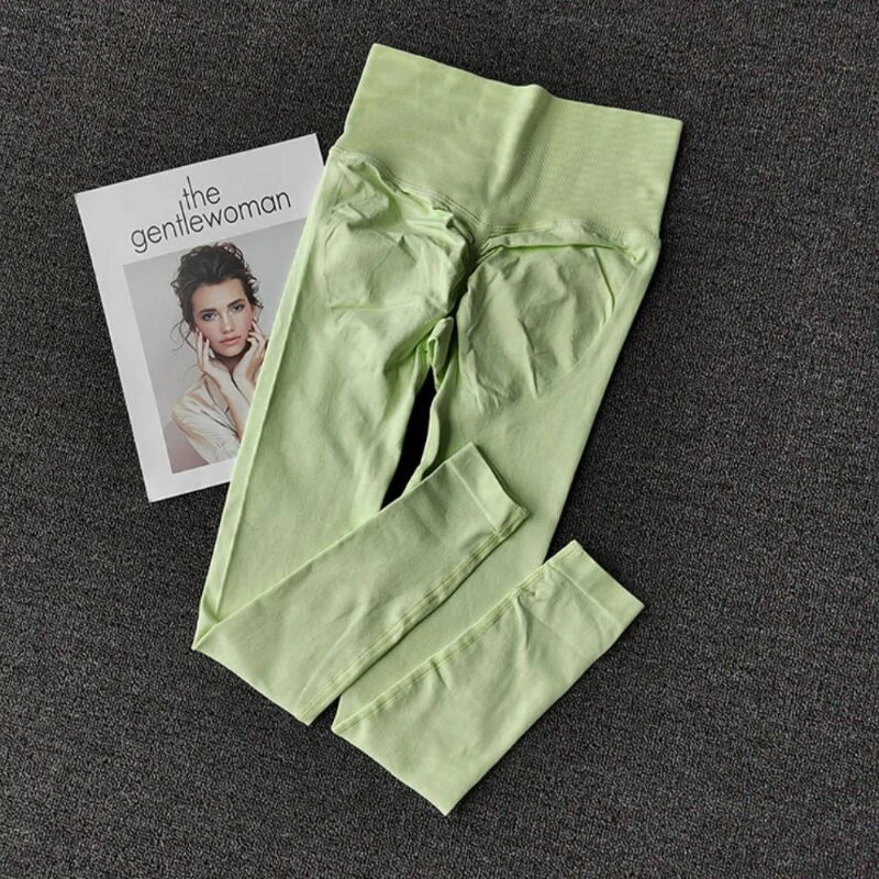 Seamless Sport Yoga  High Waist Pants Leggings Sport See Through Yoga Gym Running Quick Dry Pants Scrunch Butt Pants - OneLoveCanada
