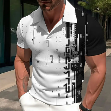 Men's Fashion Style Polos T-Shirts Summer Short Sleeve 3D Print High Street Male POLO Tee 6XL Plus Size Casual Tops