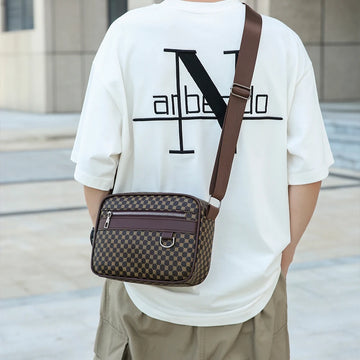 Men's Shoulder Bag Crossbody Bag Korean Style Large Capacity Fashionable Outdoor Sports Handbag Multi-Layer Business Backpack Casual