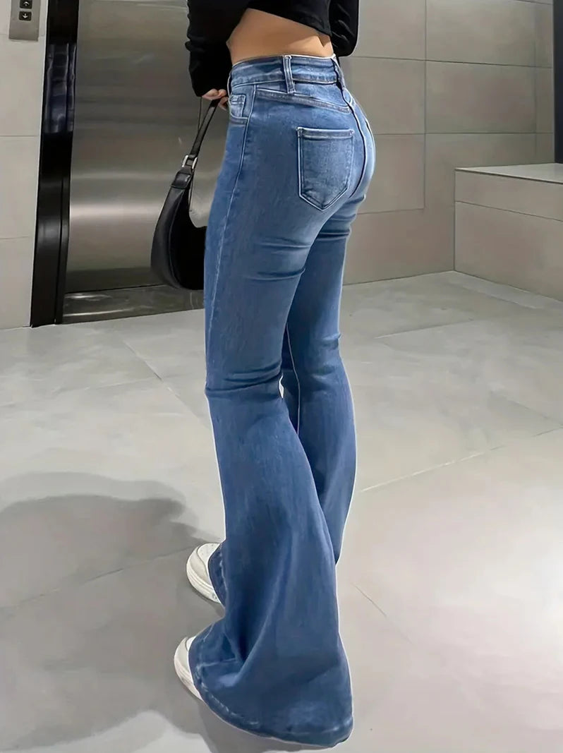 Women's jeans slim all-match trumpet pants Denim pants