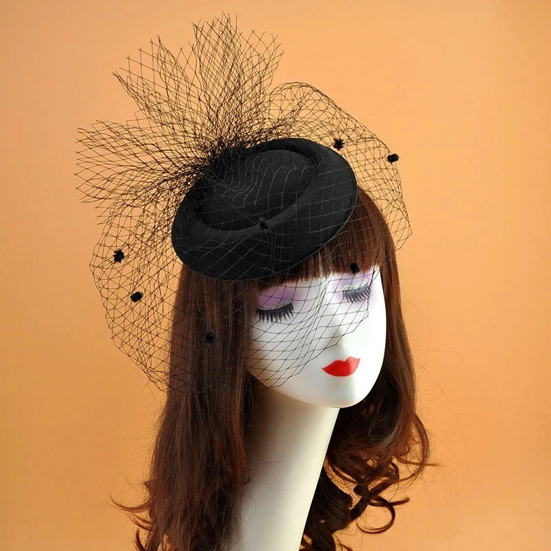 Handmade Women Chic Fascinator Hat Cocktail Wedding Party Church Headpiece Fashion Headwear Feather Hair Accessories Bride