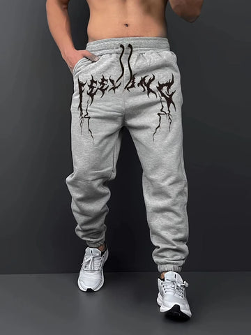 Harajuku hip-hop pants Printed Pattern Slim Men Y2K Gothic Leisure Fashion Sports Street Wear Couple Sweatpants