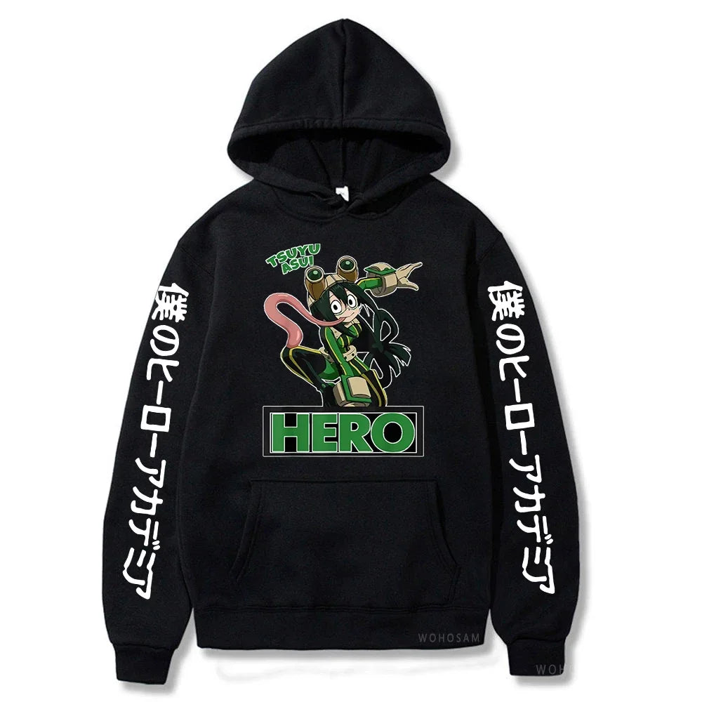 My Hero Academia Boku No Hero Academia Anime Hoodies Women Funny Girl Manga Tsuyu Asui Streetwear Harajuku Goth Loose Sweatshirt