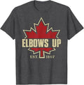Elbows Up Canada True North Strong Free Proud Canadian T-Shirt Humor Funny Canada Flag Graphic Top Streetwear Clothes Saying Tee - OneLoveCanada