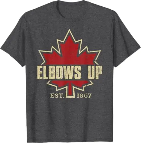 Elbows Up Canada True North Strong Free Proud Canadian T-Shirt Humor Funny Canada Flag Graphic Top Streetwear Clothes Saying Tee - OneLoveCanada