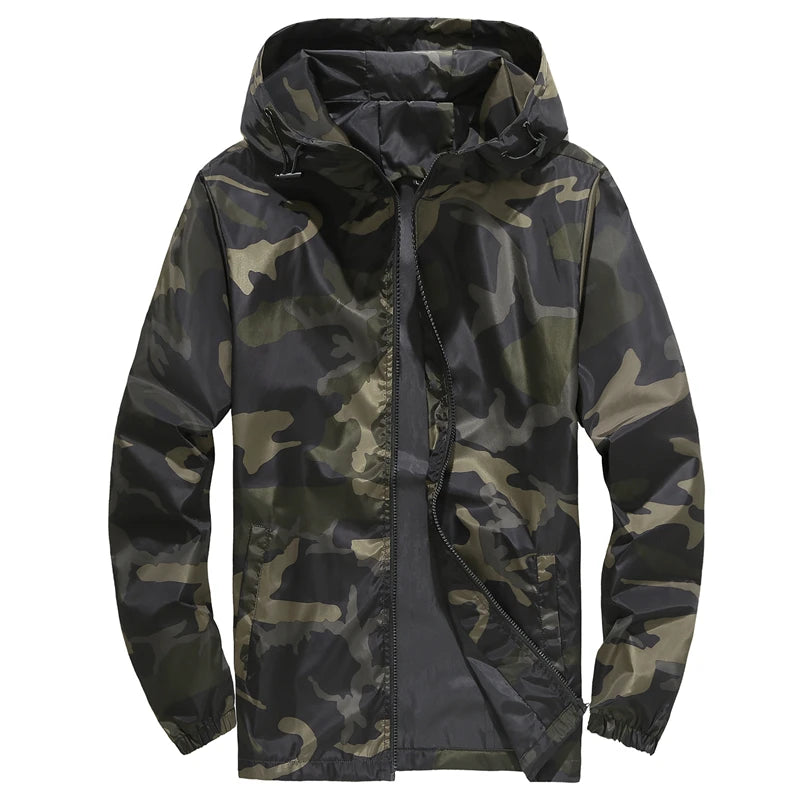 Camouflage Men Hooded Jacket Hip Hop Varsity Jacket Men High Street Windbreaker Coats Spring Autumn Thin Fashion Cargo Jackets