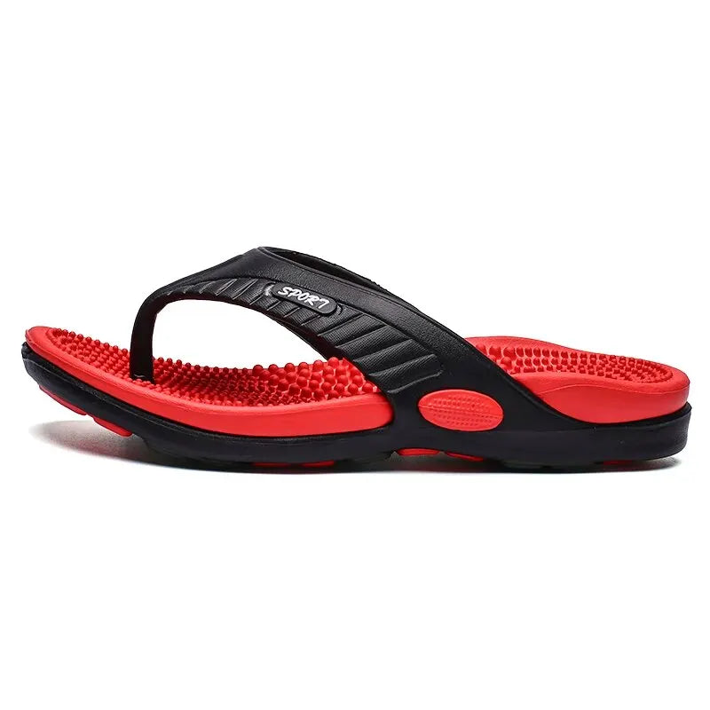 Summer Slippers Men Flip Flops Beach Sandals Non-slip Casual Flat Shoes Massage Indoor House Shoe For Men Outdoor Slides