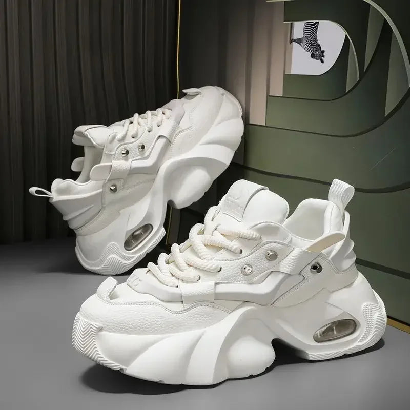 Designer Men's Shoes Fashion Chunky Sneakers Height Increasing Platform Casual Shoes for Men Lace Up Sports Shoe Tenis Masculino